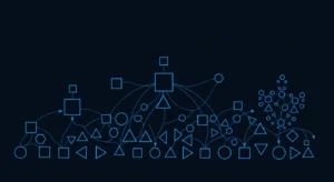 Data network visualization representing discovery call insights for B2B RevOps executives.