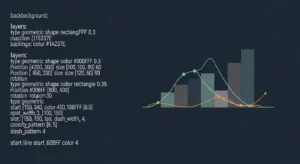 Abstract electric blue data visualization on dark navy. Geometric shapes suggest analysis.
