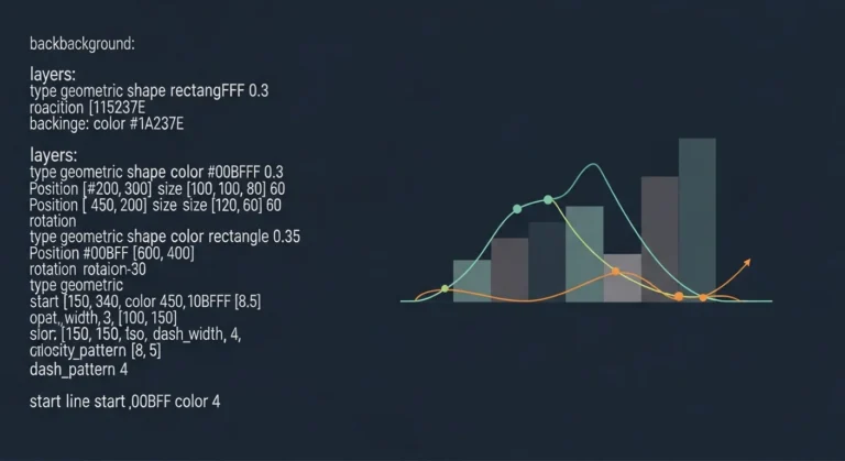 Abstract electric blue data visualization on dark navy. Geometric shapes suggest analysis.