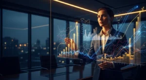 Professional analyzing complex revenue data for GP-Led Secondaries valuation in modern boardroom.