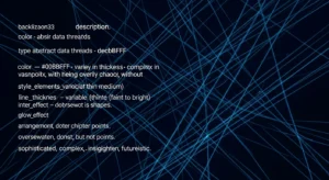 Abstract electric blue data threads on a dark navy background.