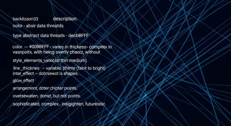 Abstract electric blue data threads on a dark navy background.