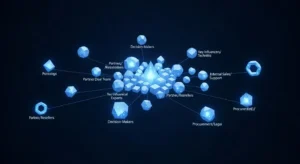 Multi-thread selling network diagram for enterprise B2B deals