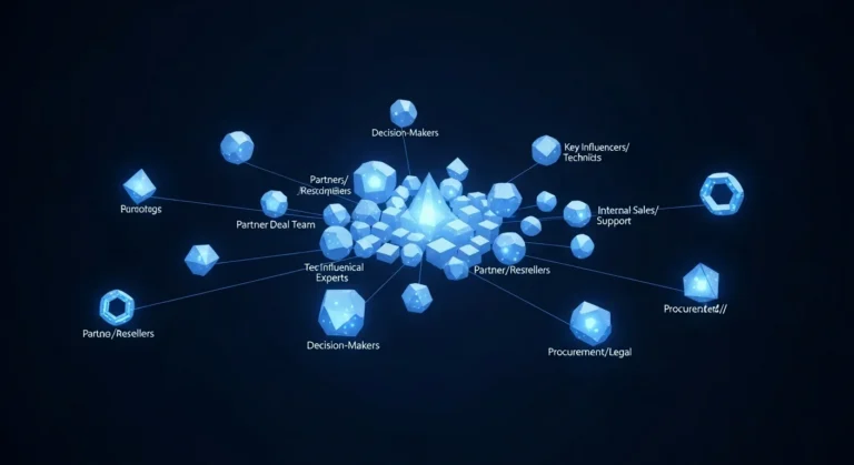 Multi-thread selling network diagram for enterprise B2B deals