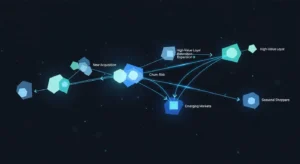 Net Revenue Retention network graph visualization: B2B SaaS GTM KPI.